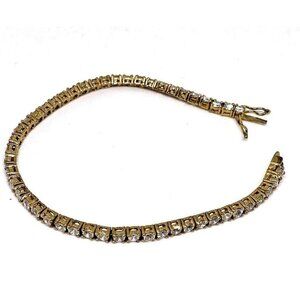 925 STERLING SILVER VERMEIL CZ BRACELET